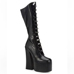 Marc Jacobs Heaven Kiki Black Leather Platform Boots